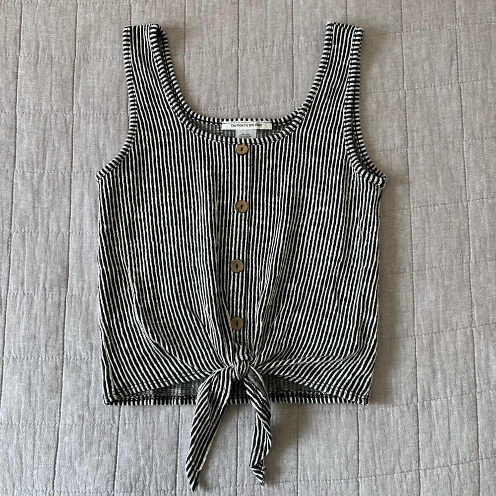 Striped Black and White Women's Top